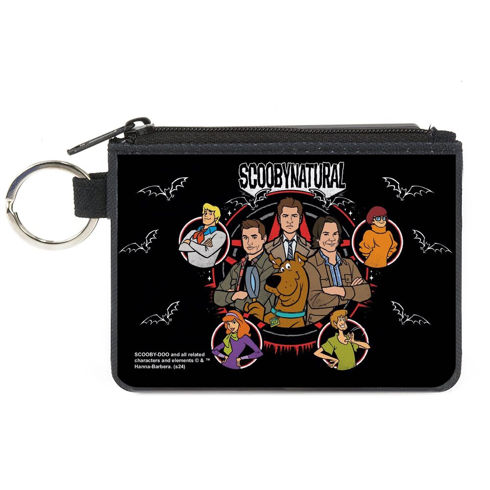 8415 Coin Purse Canvas Scoobynatural 8 Characters Pentagram Bats Black